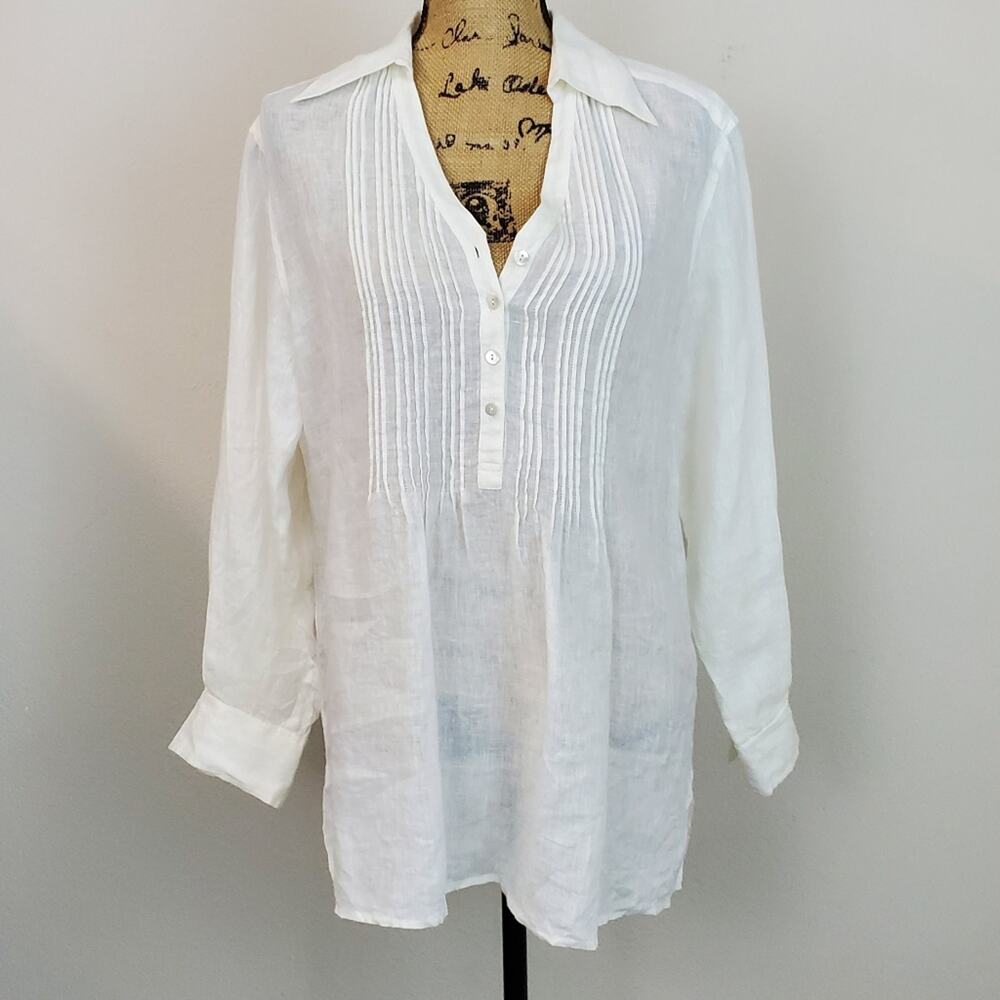 Anne Klein linen tunic sz 12